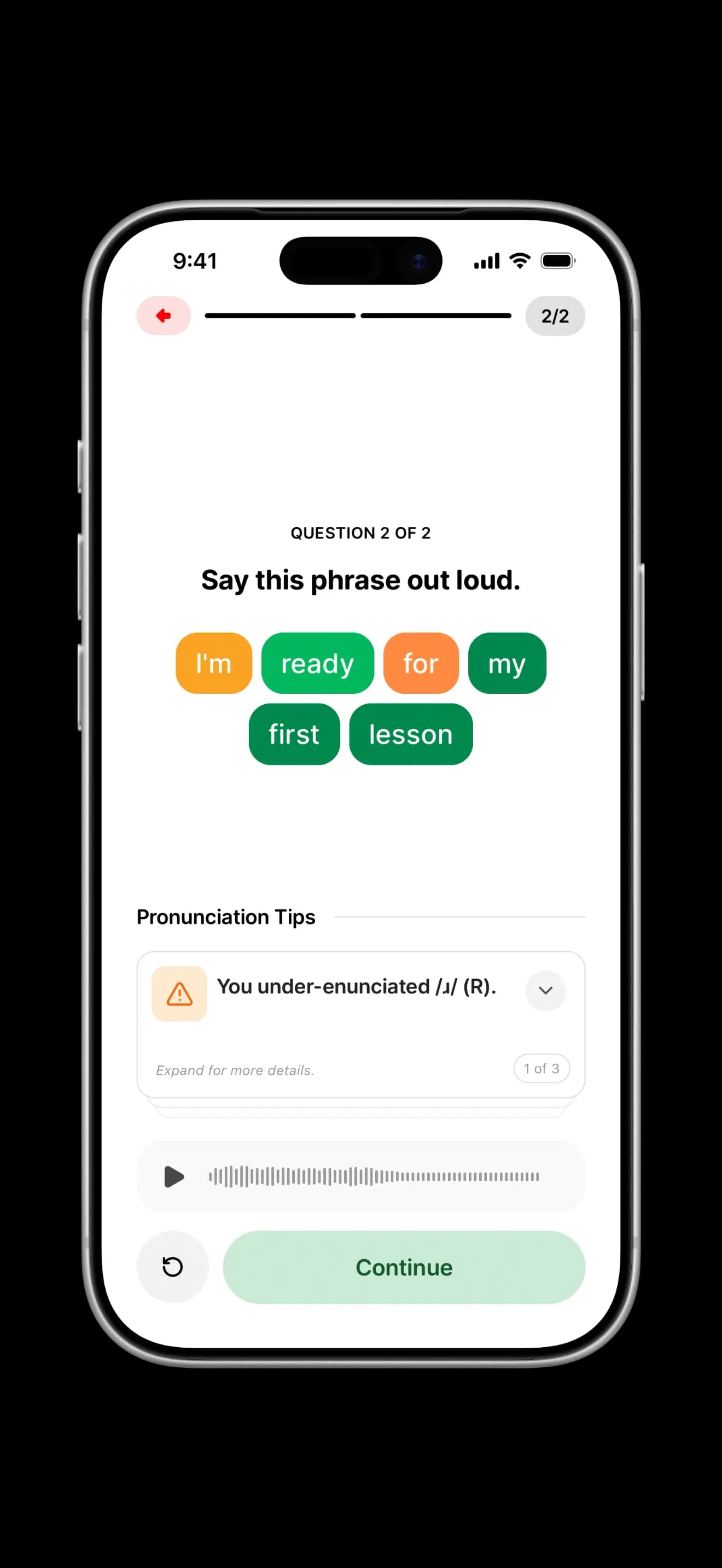 Preview of the Slay Speech mobile app